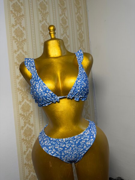 Maillot de bain floral bleu