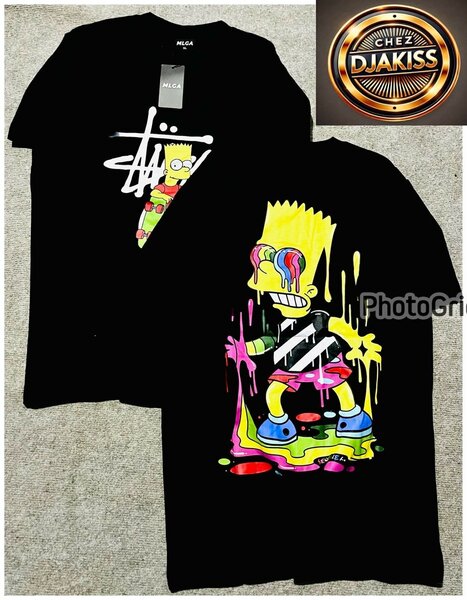 T-shirt noir Bart Simpson créatif