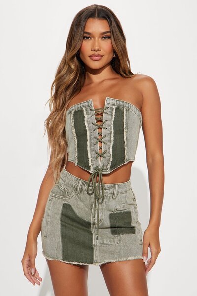FASHIONNOVA DENIM TWO PIECE
