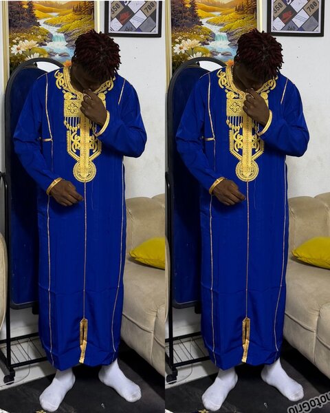 Boubou marocain bleu