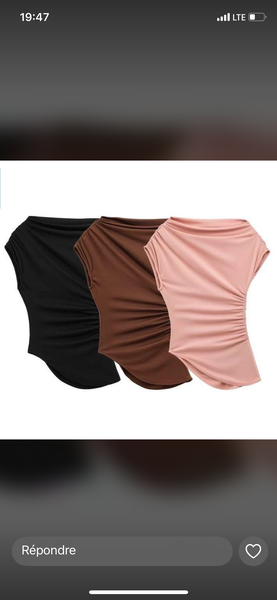 Ensemble de 3 tops ajustés pour femme