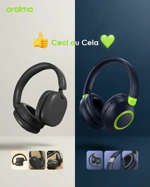 Casque Bluetooth Oraimo noir avec micro