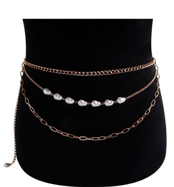 Ceinture chaîne perlée élégante