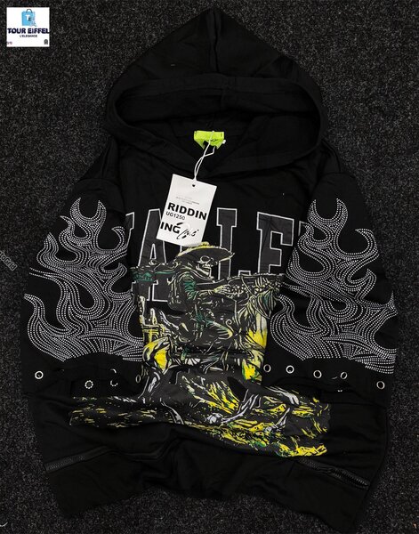 Sweat à capuche biker tendance