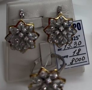 Роскошный комплект из чистого серебра 925 пробы•