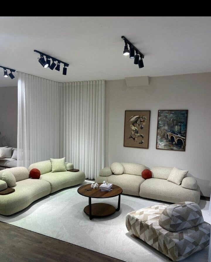 Canapé modulable en tissu pour salon