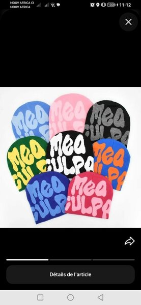 Bonnet coloré "Mea Culpa"