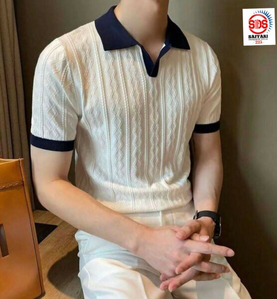 Polo Homme Élégant Col Contraste