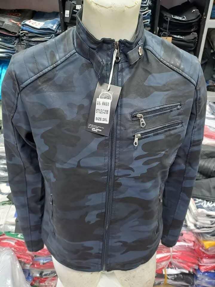 Blouson en cuir homme camouflage