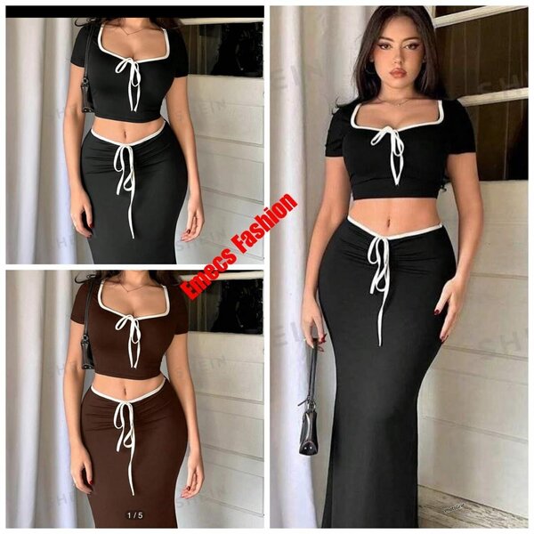 Set élégant jupe et top femme