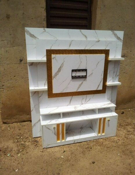 Meuble TV moderne en marbre blanc