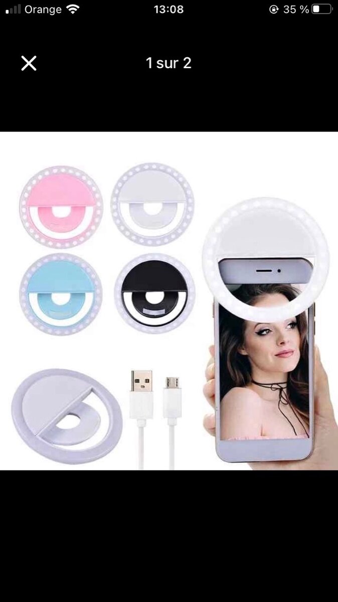 Anneau Selfie LED Clip-On