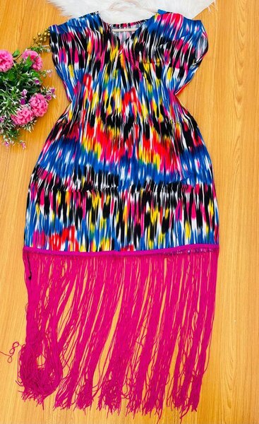 Long bubu with fringe's and pocket