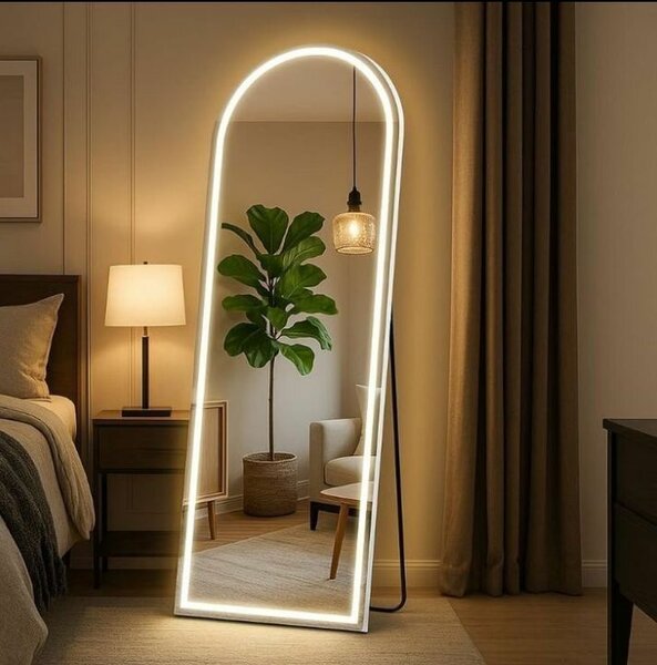 Miroir LED sur Pied - Éclairage Réglable