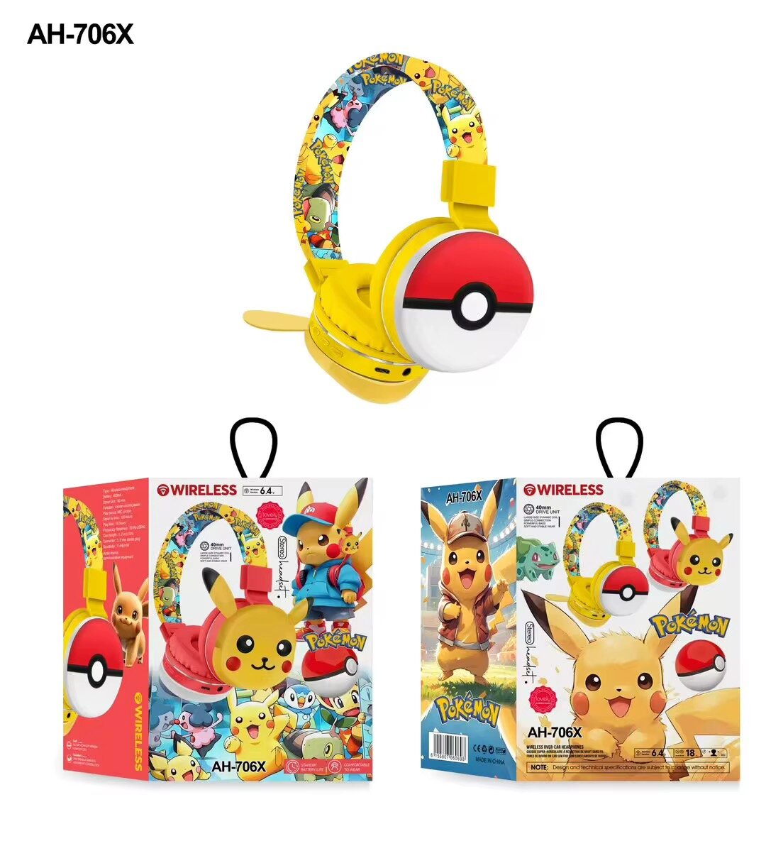 Casque sans fil Pikachu Pokémon