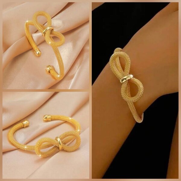 Gold Twisted Bangle - Openable