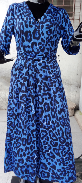 Combi longue léopard bleue