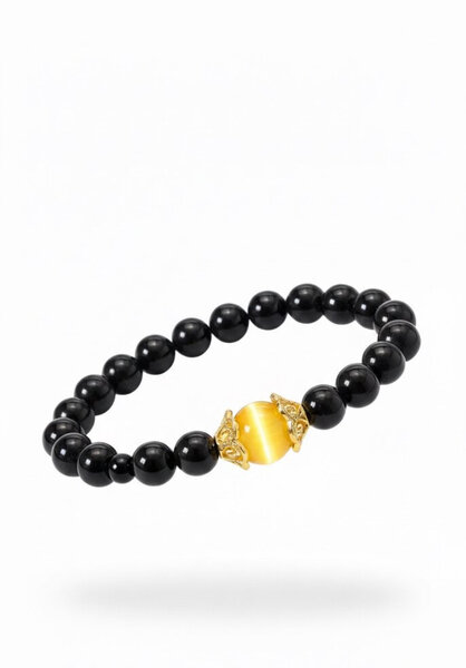 Bracelet perles noir élégant