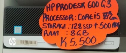 CPU HP PRODESK 600 G3 Processor: Cores Storage : 128 ssp 500 Ram : 868 