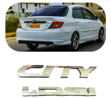 Pack of 2 Honda City I.DSI Emblem Chrome Plastic Monogram