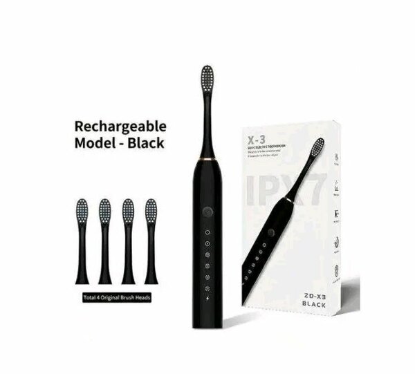 Brosse à dents électrique rechargeable avec 4 têtes de rechange