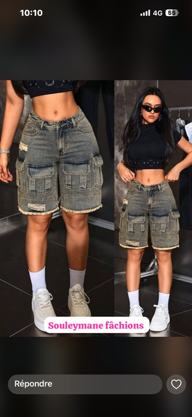 Bermuda en jean décontracté