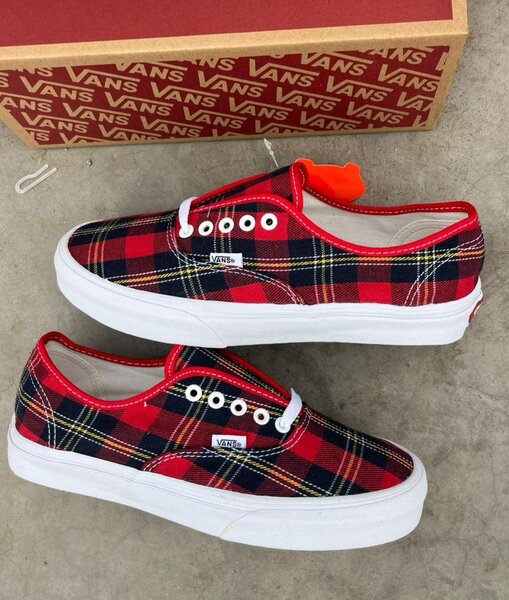 Vans Chaussures à Carreaux Rouges