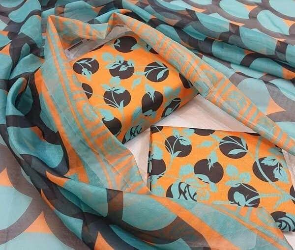 Printed lawn suit