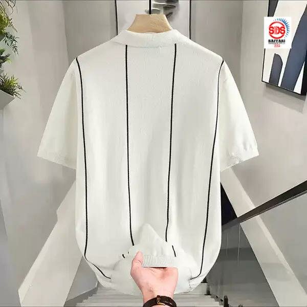 Polo Homme Élégant à Rayures