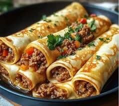 Crêpes  viande et fromage