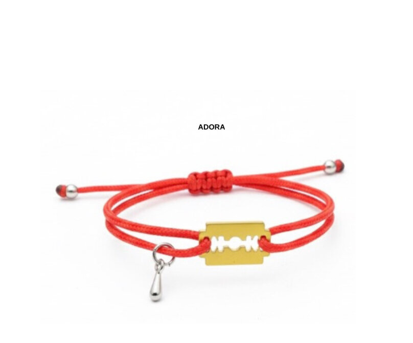 Bracelet corde rouge lame