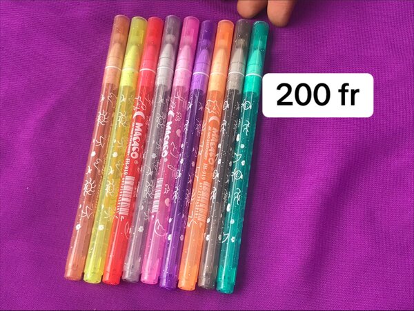 Stylos brillants x 3