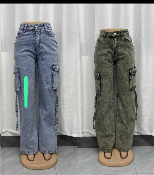 Jeans cargo femme évasés