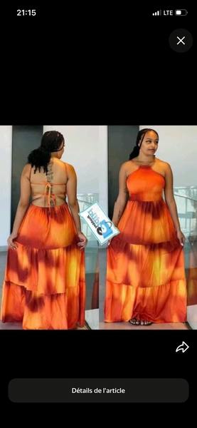 Robe longue dos nu orange