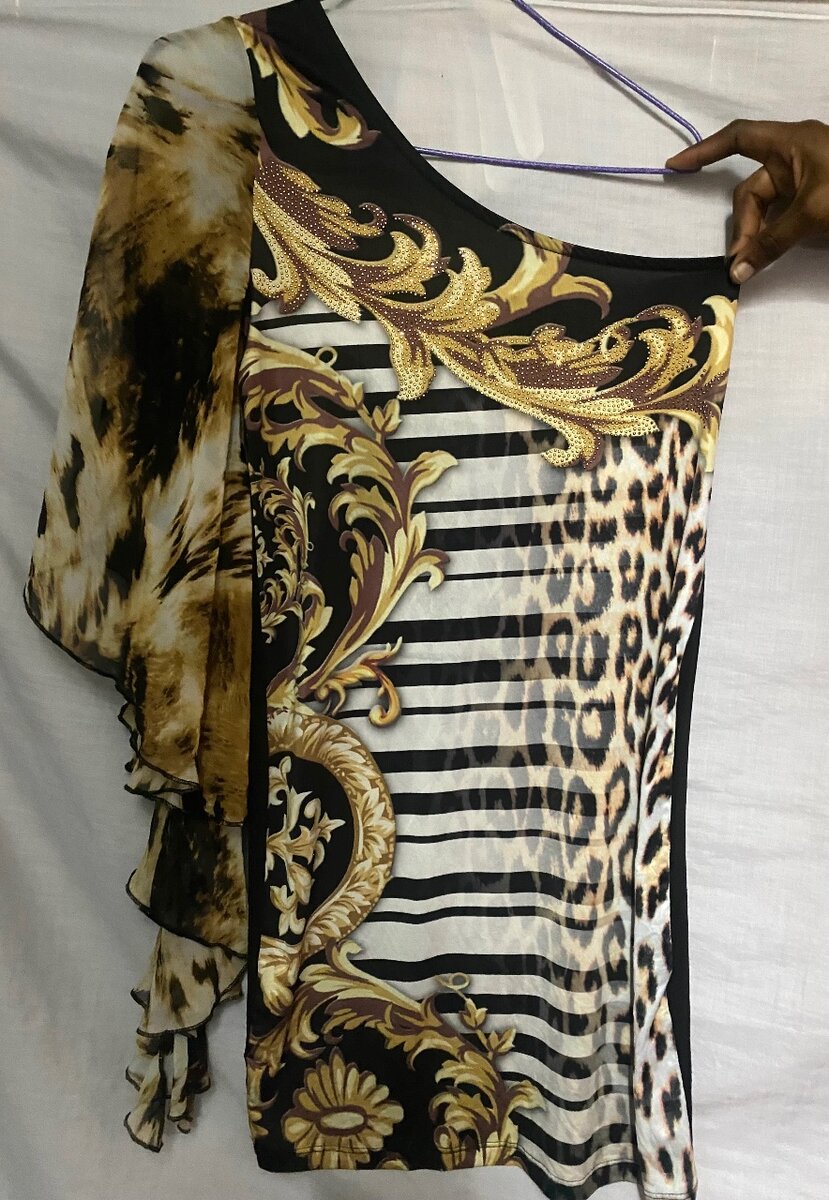 Top asymétrique imprimé animal