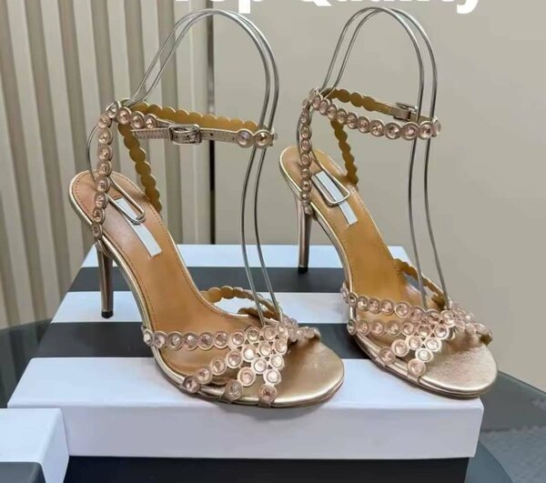 Sandales à talons perles