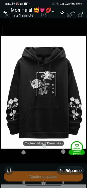 Sweat à Capuche Motif Floral