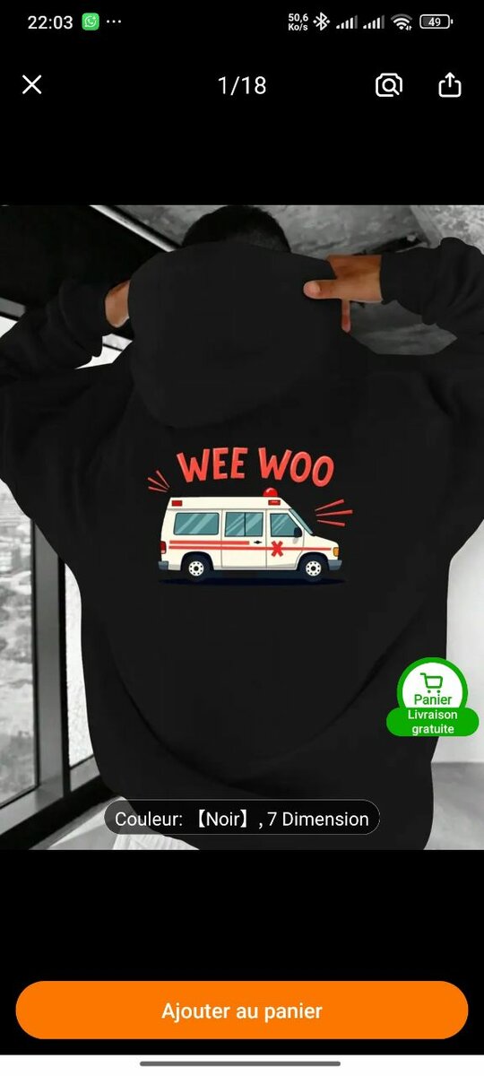 Sweat à capuche Wee Woo Ambulance