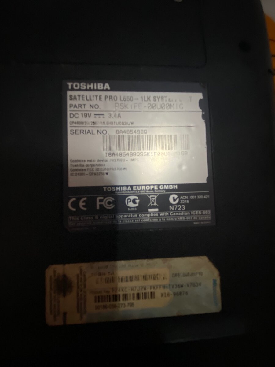 PC Toshiba  en forme