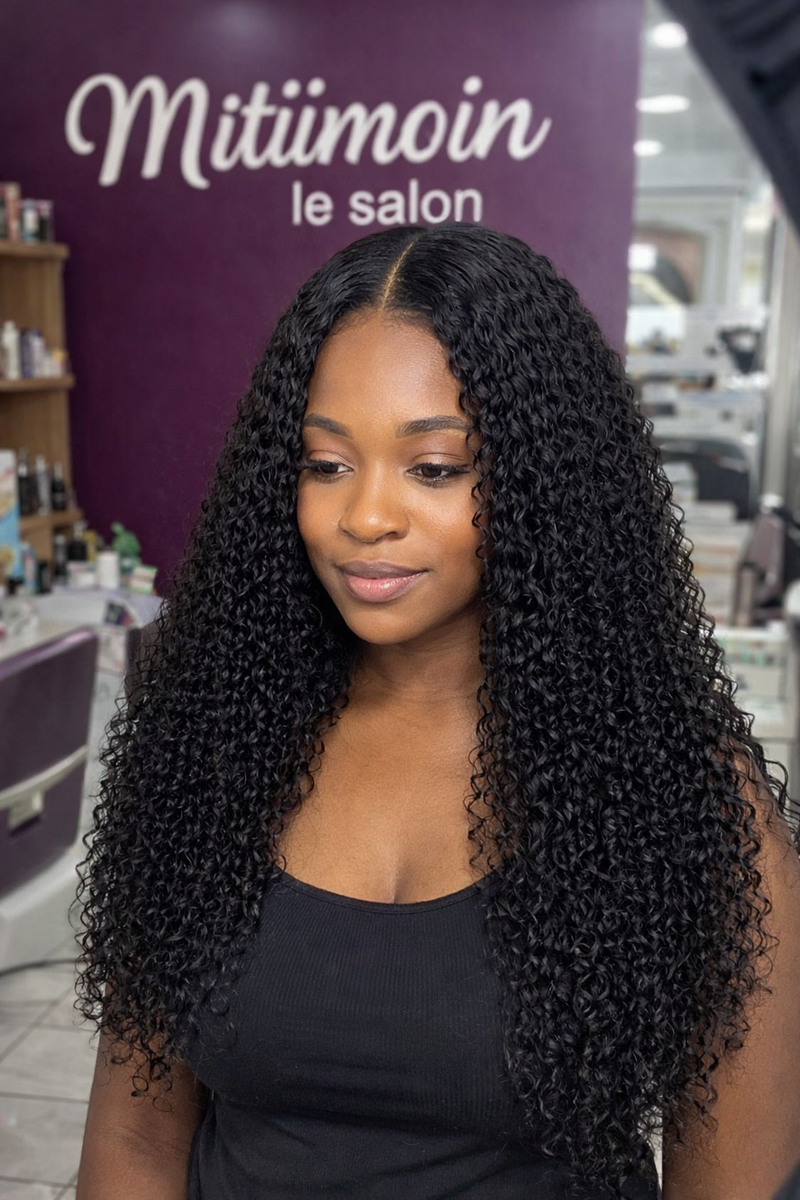 Extensions de cheveux bouclés noirs
