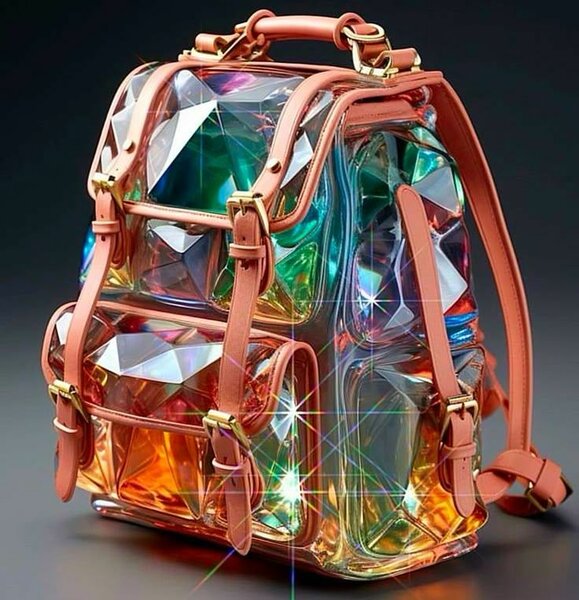 Sac à dos transparent en PVC brillant