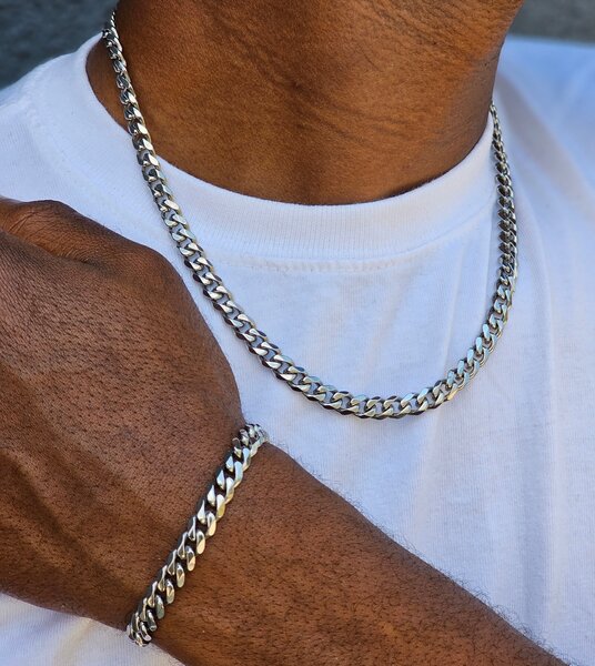 Cuban and Rope chain set