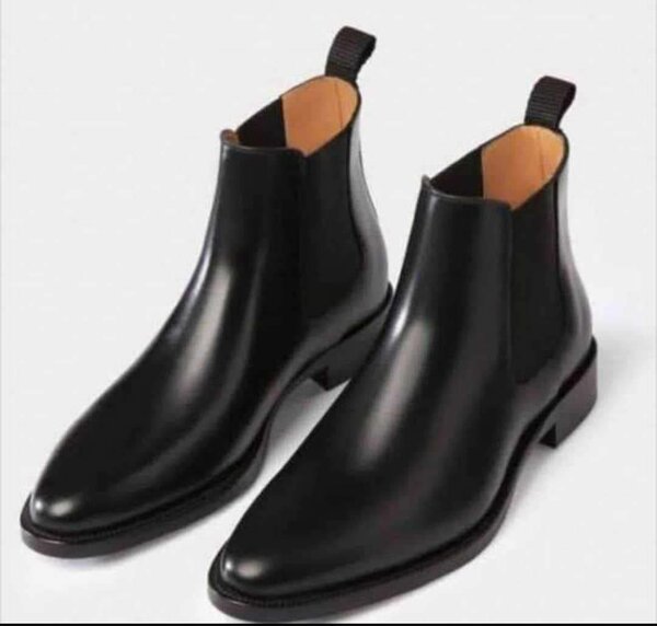 Bottes Chelsea en cuir noir