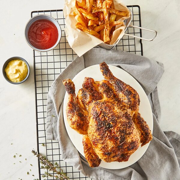 Demi Poulet rôti avec frites