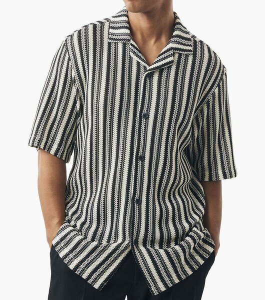 Chemise rayée en lin pour homme