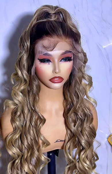 Perruque Ondulée Longue Blond