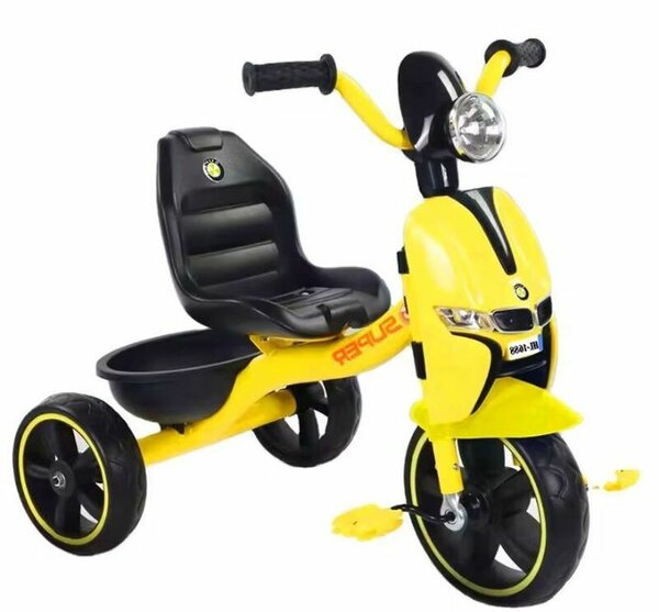 Tricycle enfant électrique jaune