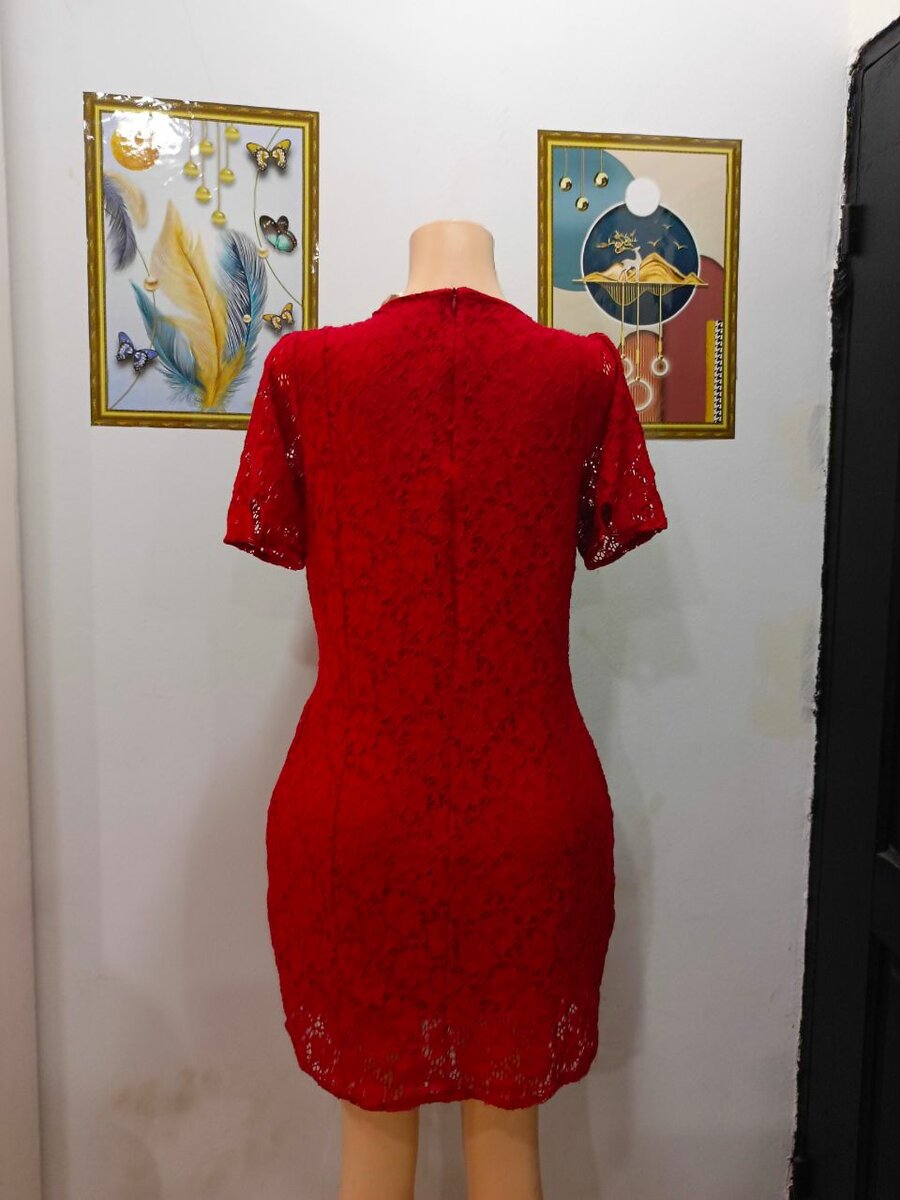Robe en dentelle rouge élégante