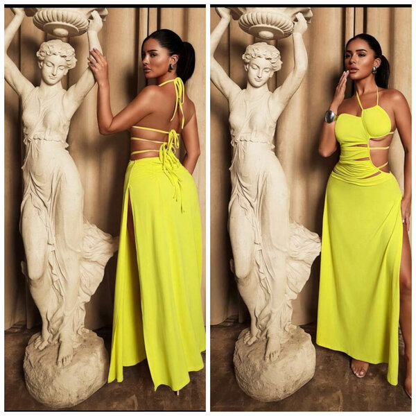 Robe Longue Élégante Fendue