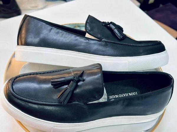 Men's black loafers